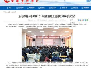 【安徽教育网】：2026世界杯官网开展2019年度基层党建述职评议考核工作